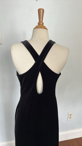 Vtg Ronni Nicole Dress Women 10 Petite Black Velvet Whimsigoth Goth Prom 90s Y2K - Picture 5 of 10