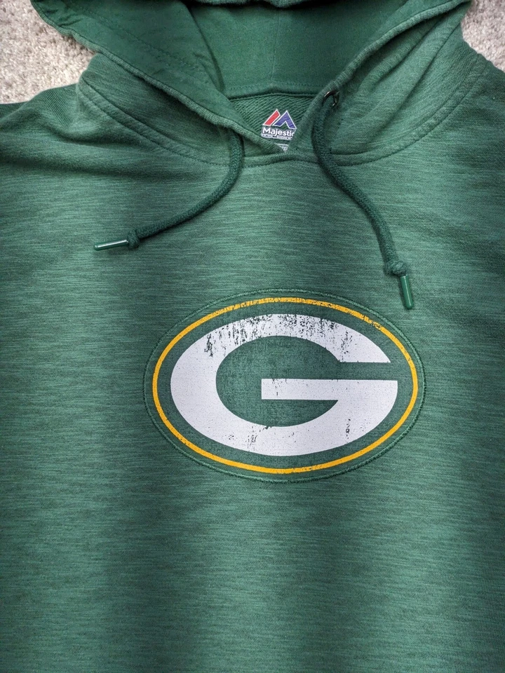 Majestuosa sudadera con capucha Green Bay Packers para hombre extra grande atlético fútbol americano NFL brezo Foto 3 de 4