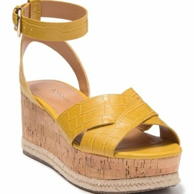 yellow cork sandals