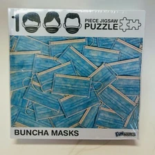 Buncha Face Masks 1000 Piece Jigsaw Puzzle By Funwares  Sealed Box