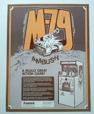  M-79 Ambush Arcade FLYER Original Video Game 1977 Paper Combat Artwork Retro   image