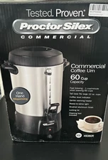 Proctor Silex Commercial 45060R Coffee Urn 60 Cup Aluminum One Hand Dispensing