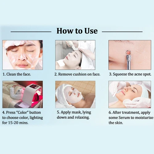 7 Farben LED Lichttherapie Hautverjüngung PDT Anti-Aging Gesicht Schönheit Maschine - Bild 18 von 19