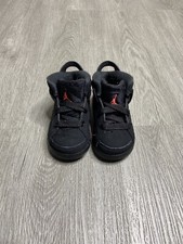 Air Jordan 6 Retro Black Infrared TD Shoe Size 5c Black 384667-060 Preowned