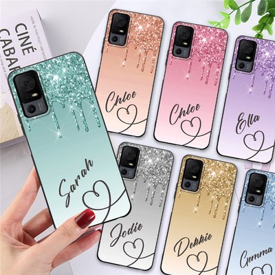 For T-Mobile Revvl 7 6 Pro TCL ION X/V Personalised Glitter TPU Phone Case Cover
