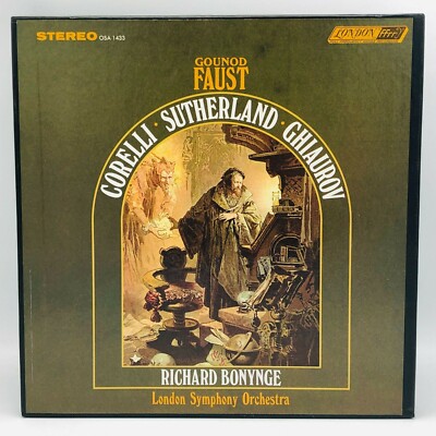 Gounod, Faust,  4 LP Set, London, Stereo, OSA-1433, Sutherland, Ghiaurov, Bonyng