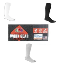 Fruit of the Loom Men's TUBE Socks WORK GEAR Over the Calf Crew Cotton Blend Lot