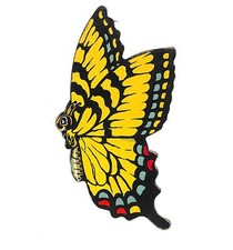 Yellow Butterfly Die Cut Ornament Stiff Cardboard Circa Early 1900's NOS VGC
