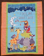 Handmade Baby Toddler Quilt featuring Zoo Safari Animals 34" x 44"