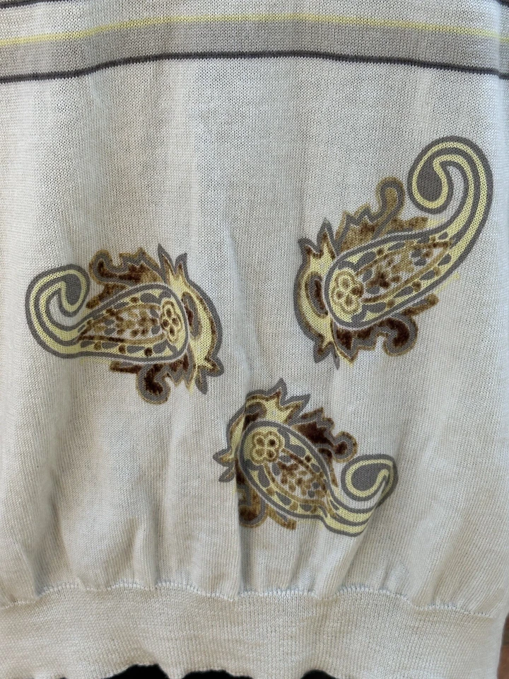 Pull homme Emilio Pucci vintage années 80 blanc cassé laine mérinos taille L ... - Photo 3/4