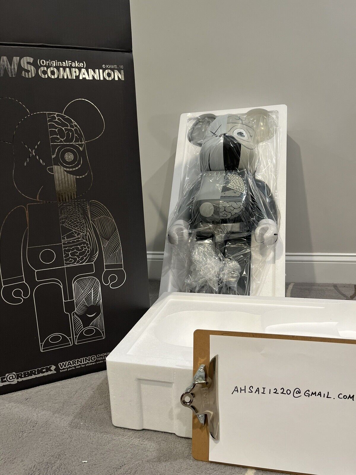 Bearbrick x Kaws Gray Dissected Companion 1000% Be@rbrick