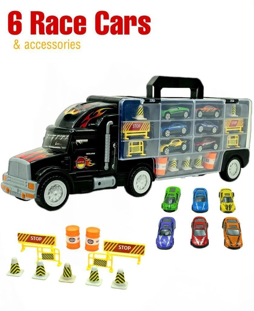 Lorry Car Collection Case Carrier Set Transport Kids Toy Truck Big Daddy