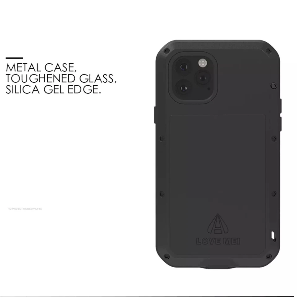 For iPhone 17 Pro Max 16 15 14 LOVE MEI Shockproof Metal Armor Hard Case Cover - Image 3 of 4