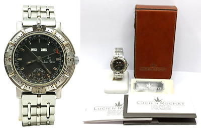 Orologio Lucien Rochat Triple Date Mondphasen All Edelstahl Uhr Swiss