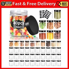 40 Pack Plastic Jars with Lids Gencywe 8 Oz Clear Slime Cosmetics Containers..