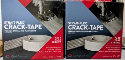 (2 PACK) Strait-Flex Crack Tape Drywall Plaster Joint Tape CT50S 2 In X 50 Ft