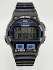 Vtg 90's Timex Ironman Triathlon 8 Lap BLUE Digital Watch 100M "Bill Clinton"