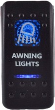 Car Blue LED Awning Light Rocker Toggle Switch 12V 20A