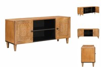 Sideboard Tv-Schrank Hellbraun 105X33X46 Cm Massives Mangoholz