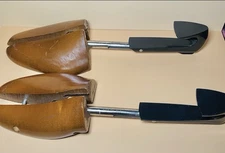 Pair Vintage Wood Shoe Stretchers Nunn Bush, Rochester Shoe Tree Co Shoe Keepers
