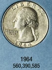 1964 Silver Washington Quarter US Coin w/ Whitman Book & (3) Clad Proof Coins