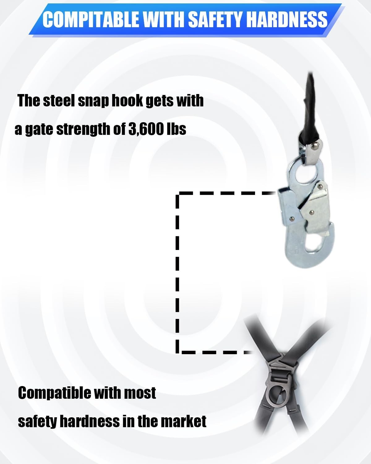 🔥 SHEMIOR 33FT Web Self Retracting Lifeline, No Tangle Lightweight Housing SR