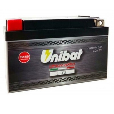 MOTORRADBATTERIE UNIBAT LITHIUM 1 ULT2 150X65X93MM SPUNTO 300A KAPAZITÄT AH 5
