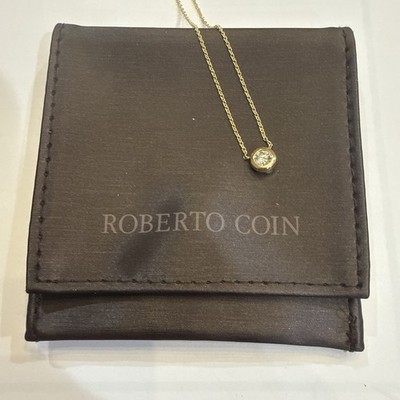 roberto coin diamond solitaire pendant .19tw