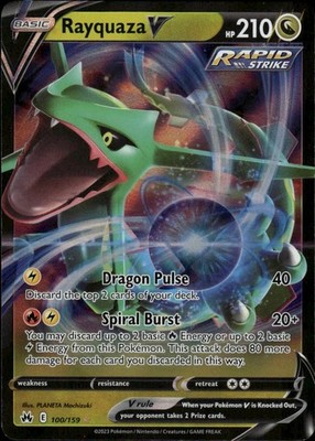 Rayquaza V Holo Ultra Rare Crown Zenith 100/159 NM
