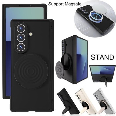 For Samsung Galaxy Z Fold 7 Case Magsafe PC TPU Shockproof Rotating Stand Cover