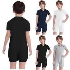 Kids Romper Party Jumpsuit Adaptive Wear Overalls Playwear Leotard Anti-Strip