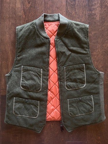 Vintage RRL Double RL Ralph Lauren Reversible Hunting Vest MEDIUM Wool Quilted !