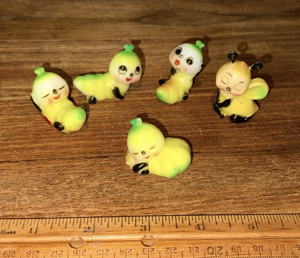 Estatuillas originales Josef pulgadas gusano oruga porcelana o cerámica de colección 5 velocidades Foto 3 de 4