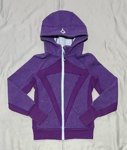 Ivivva Hoodie Girls 10 Purple Full Zip Fleece Logo Sweatshirt Jacket Athletic