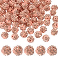 10Mm Strass Clay Perlen FüR Schmuckherstellung, 120Er Pack Runde Perlen Pfirsich