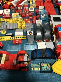 Huge Lego Minifigure City Fire Lot: 7206 Helicopter Boat Truck House 7207  60107