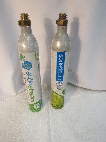 Lot of 2 SodaStream CO2 Cylinder Replacement Canisters Empty 60L 14.5 oz