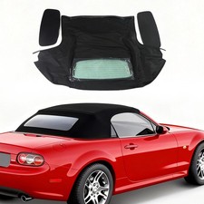 Fits 2006-2015 Mazda Miata Convertible Soft Top W Dot Heated Glass Black Fits 2006-2015 Mazda Miata Convertible Soft Top W Dot Heated Glass Black