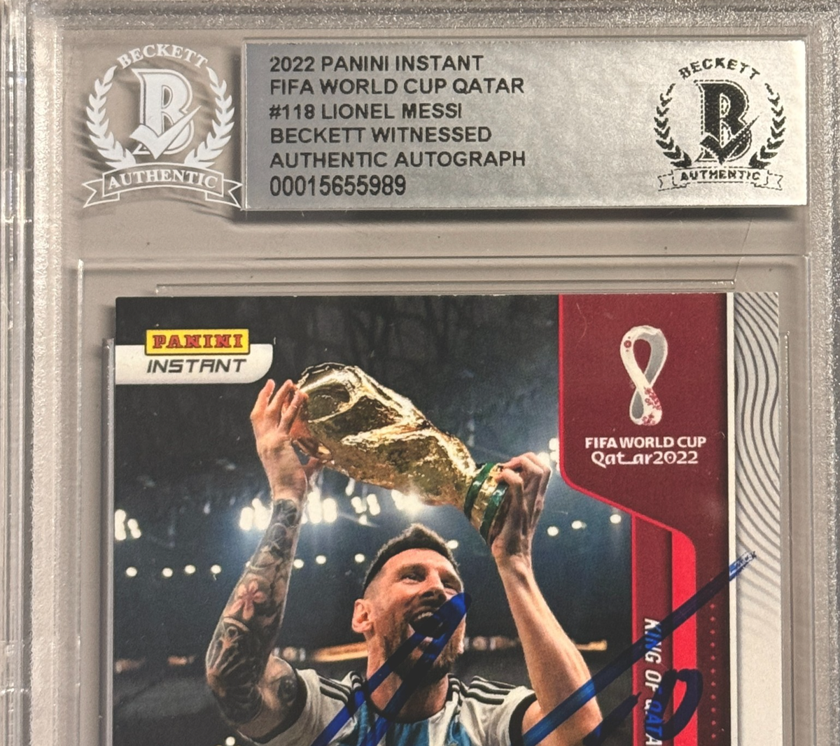 2022 Panini FIFA World Cup Qatar Signed Lionel Messi Argentina