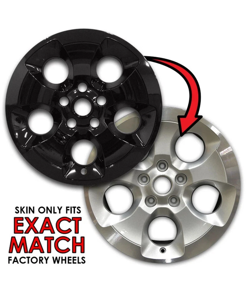 Juego de 4 cubiertas de rueda negras brillantes de 18" para Jeep Wrangler JK 2013-2018 Imposter Foto 2 de 3