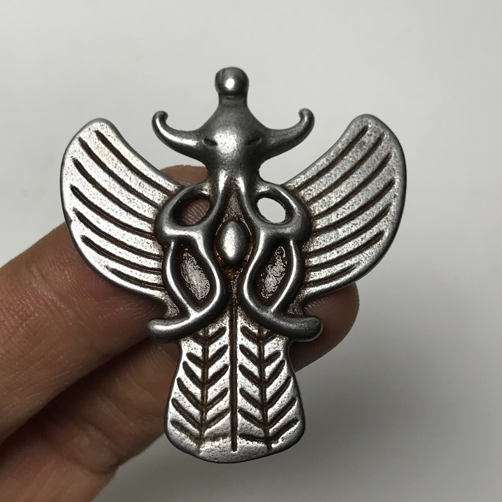 Old Chinese Tibetan Buddhism Thokcha (Sky Iron) Garuda Amulet Pendant