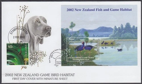 NEW ZEALAND 2002 FISH & GAME HUNTING REVENUE FDC $10 M/S (ID:015/DHC07) PUKEKO