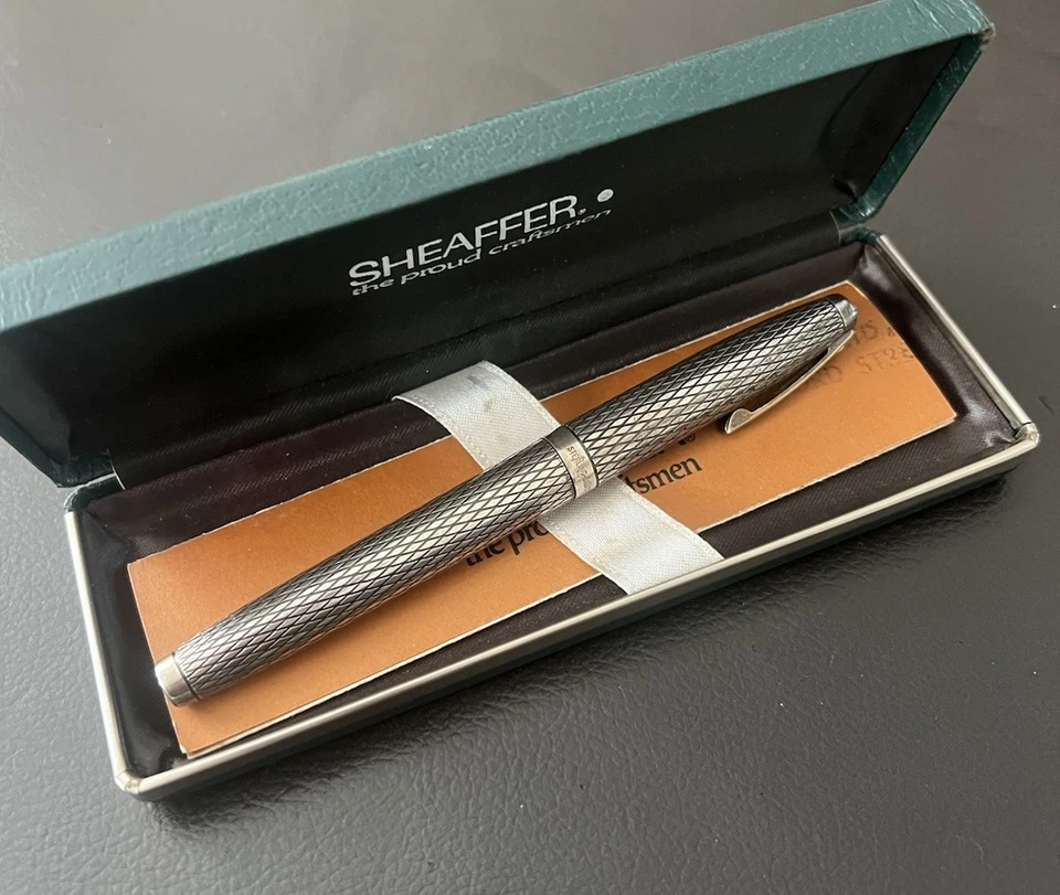 …..vintage Sterling Silver Sheaffer Imperial 14 Kt Gold Fountain Pen Boxed - Image 2 of 4