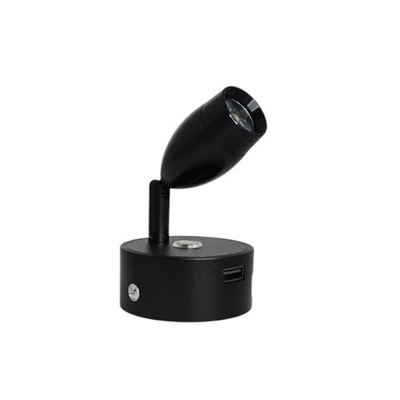 12V LED-Leselampe Touch-Spotlight USB Wohnwagen Campervan Boot 3W Schwarze Lampe