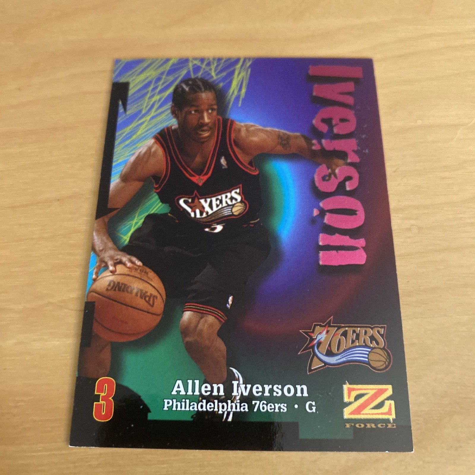 Allen Iverson #150 Basketball Cards 1997 Skybox Z Force trading card — raw and PSA graded price guide
