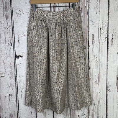 Yorkfair For Seiferts Vintage 1990 Silk Midi Skirt Size 12 Pleated Pockets Multi