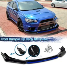 For Mitsubishi Lancer 2008-15 Evo X Front Bumper Lip Spoiler Splitter Black Blue For Mitsubishi Lancer 2008-15 Evo X Front Bumper Lip Spoiler Splitter Black Blue
