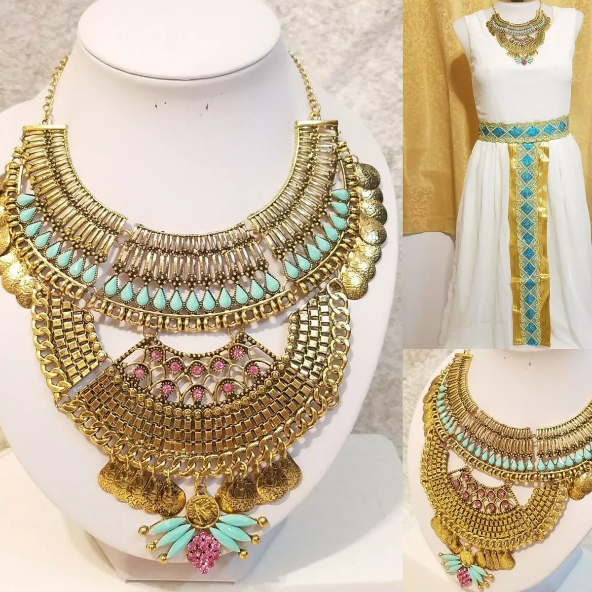 Egyptian Queen Nile Cleopatra Halloween Costume Necklace Collar