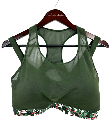 Adore Me Green 38DDD Micah Contour High Impact Sport Bra Mesh Adjustable Straps