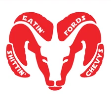 Eatin' Fords Shittin' Chevys, High Quality Vinyl Decal 10+ Years of Life